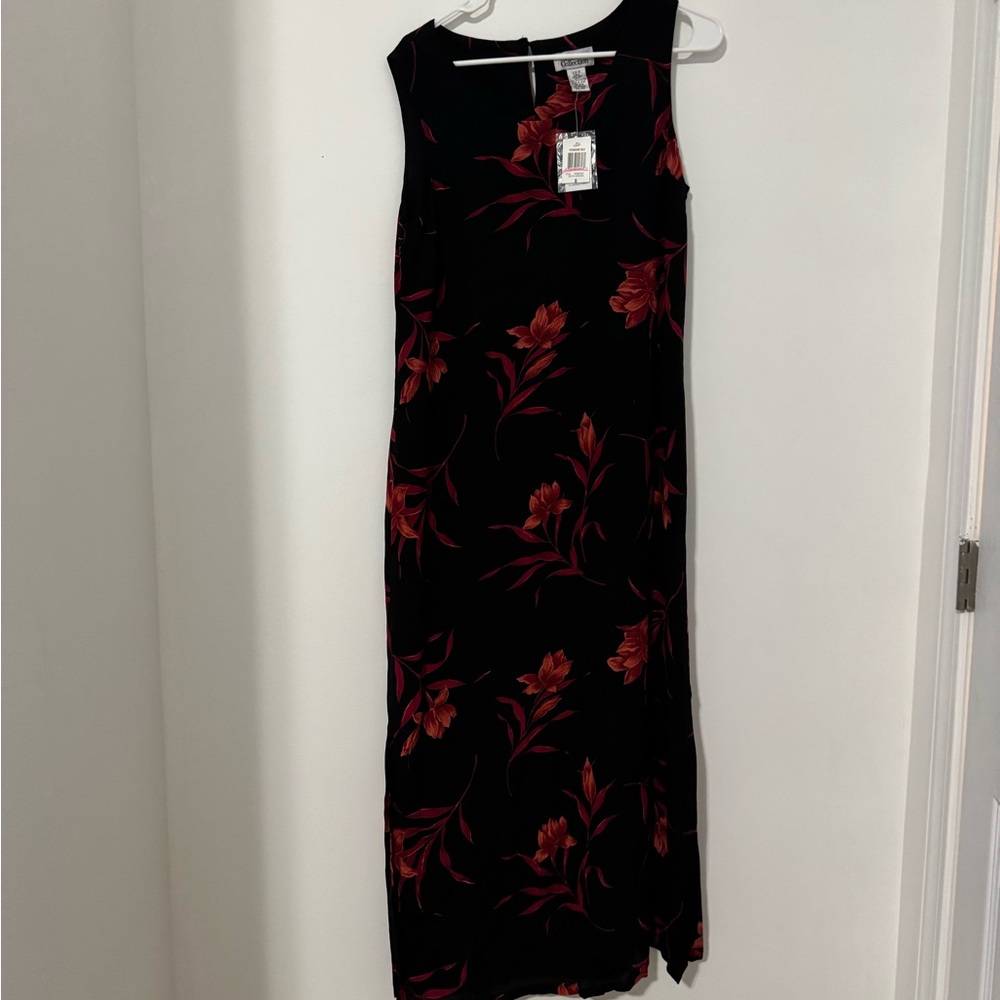 Style & Co. Black and Red Floral Maxi Dress